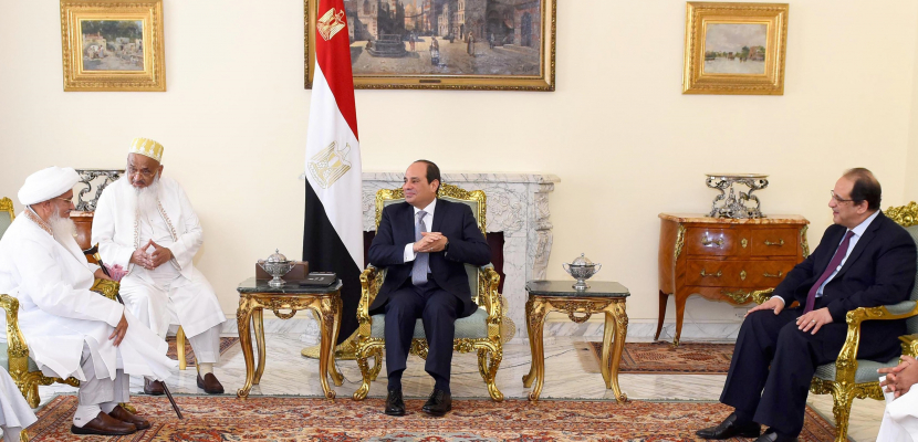 الرئيس السيسي يثمن جهود سلطان البهرة في ترميم المساجد الأثرية ومقامات آل البيت في مصر