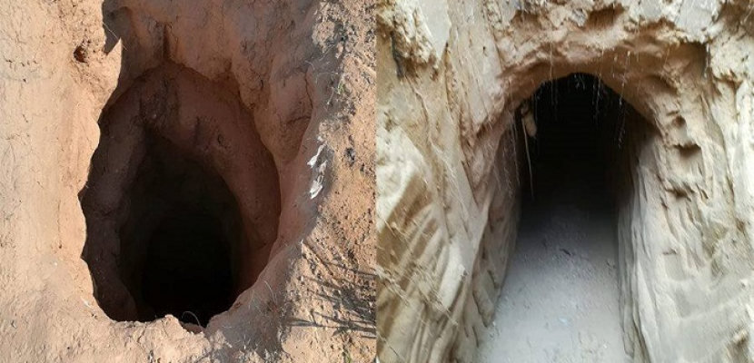 إكتشاف وتدمير عدد (9) فتحة نفق على الشريط الحدودى بشمال سيناء