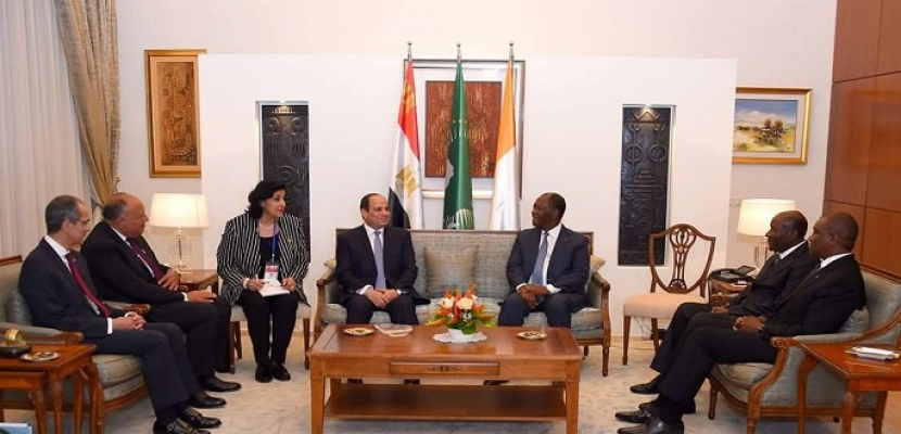 السيسي: أتطلع إلى تعزيز العلاقات التاريخية السياسية والاقتصادية بين مصر وكوت ديفوار