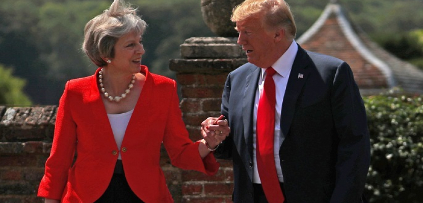 دونالد ترامب وتريزا ماى يبحثان اليوم فى لندن مستقبل العلاقات التجارية