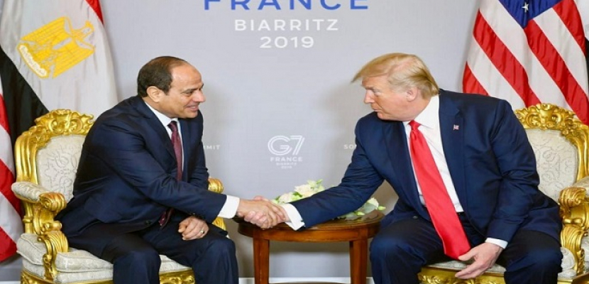 خلال لقاءهما على هامش G7 .. دونالد ترامب يعرب عن تقديره لما حققته مصر تحت قيادة السيسى