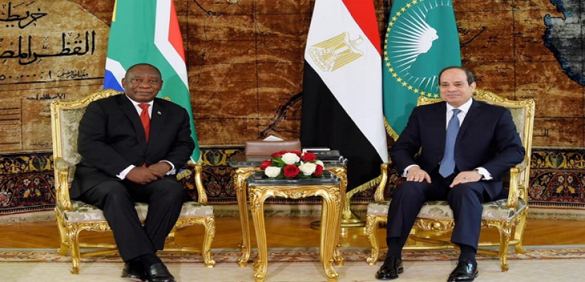 السيسي يعقد جلسة مباحثات مع رئيس جنوب أفريقيا.. ويؤكد ضرورة تعزيز التشاور السياسي بين البلدين