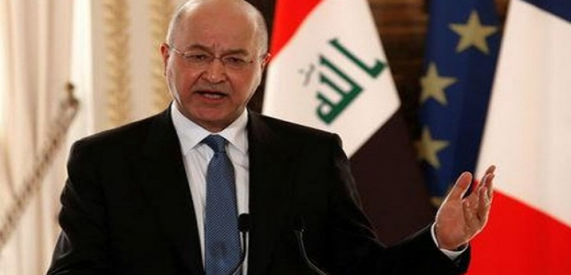 الرئيس العراقي يؤكد ضرورة مواصلة الضغط على الإرهاب وإنهاء أي ثغرات أمامه