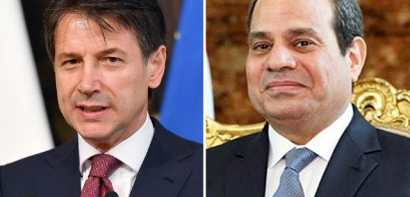 السيسي ورئيس وزراء ايطاليا يتفقان على ضرورة تسوية الأزمة الليبية
