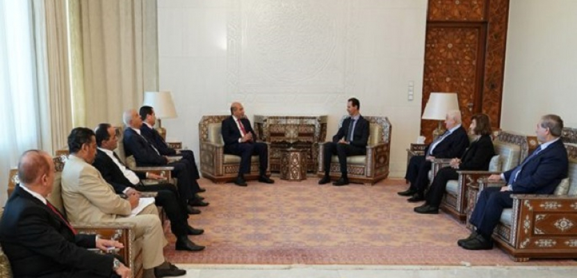 الرئيس السوري يبحث مع وفد الحكومة الليبية المؤقتة سبل مواجهة سياسات تركيا