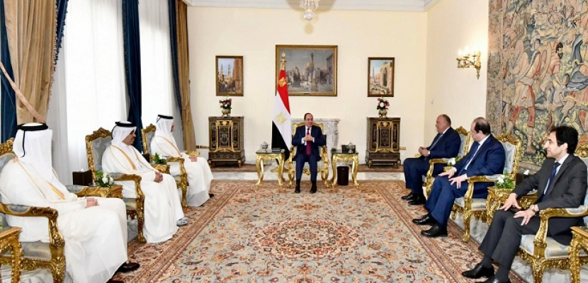 الرئيس السيسي يستقبل وزير الخارجية القطري
