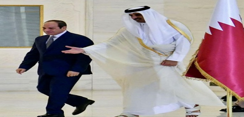 الرئيس السيسي يجري اتصالاً هاتفياً مع أمير دولة قطر قبل مغادرة الدوحة