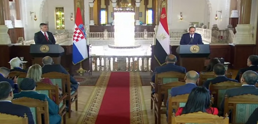 الرئيس السيسي: زيارة الرئيس الكرواتي إلى مصر ستساهم في الارتقاء بآفاق العلاقات الثنائية