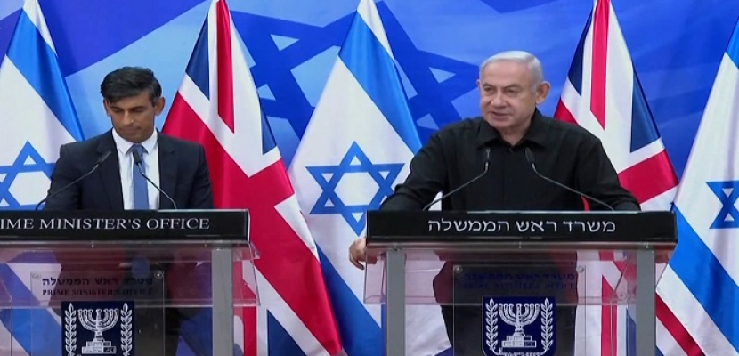 خلال مؤتمر صحفي مع سوناك.. نتنياهو: حرب غزة ستطول ونحتاج لدعم بريطانيا