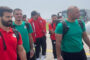 جمهور الزمالك يحتفل مع اللاعبين بعد الفوز على الرجاء المغربي
