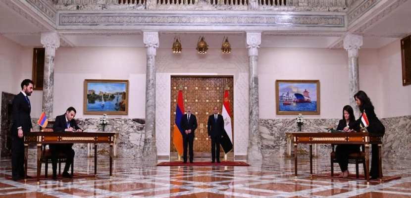 الرئيس السيسي ورئيس وزراء أرمينيا يشهدان مراسم توقيع اتفاقيات ومذكرات تفاهم بين البلدين
