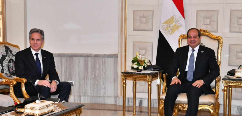 الرئيس السيسي يستعرض مع وزير الخارجية الأمريكي العلاقات الثنائية وتطورات الأوضاع في غزة