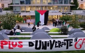 طلاب جامعة سيانس بو الفرنسية يغلقون مداخلها احتجاجا على حرب غزة
