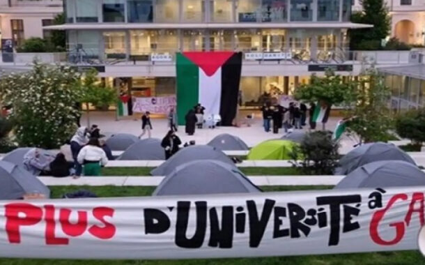 طلاب جامعة سيانس بو الفرنسية يغلقون مداخلها احتجاجا على حرب غزة