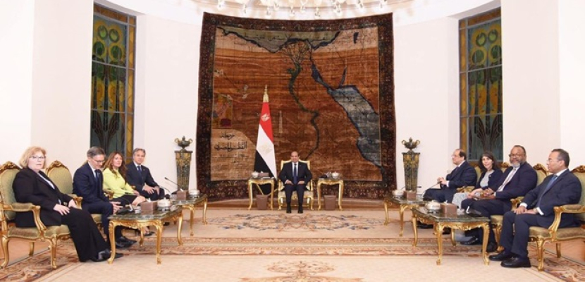 الرئيس السيسي يؤكد لبلينكن ضرورة إنهاء الحرب على غزة ومنع توسع الصراع