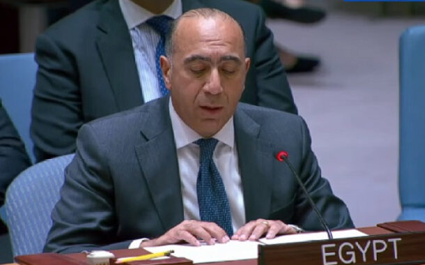 مندوب مصر يلقى كلمة المجموعة العربية فى مجلس الأمن ويطالب إسرائيل بوقف الهجمات على لبنان