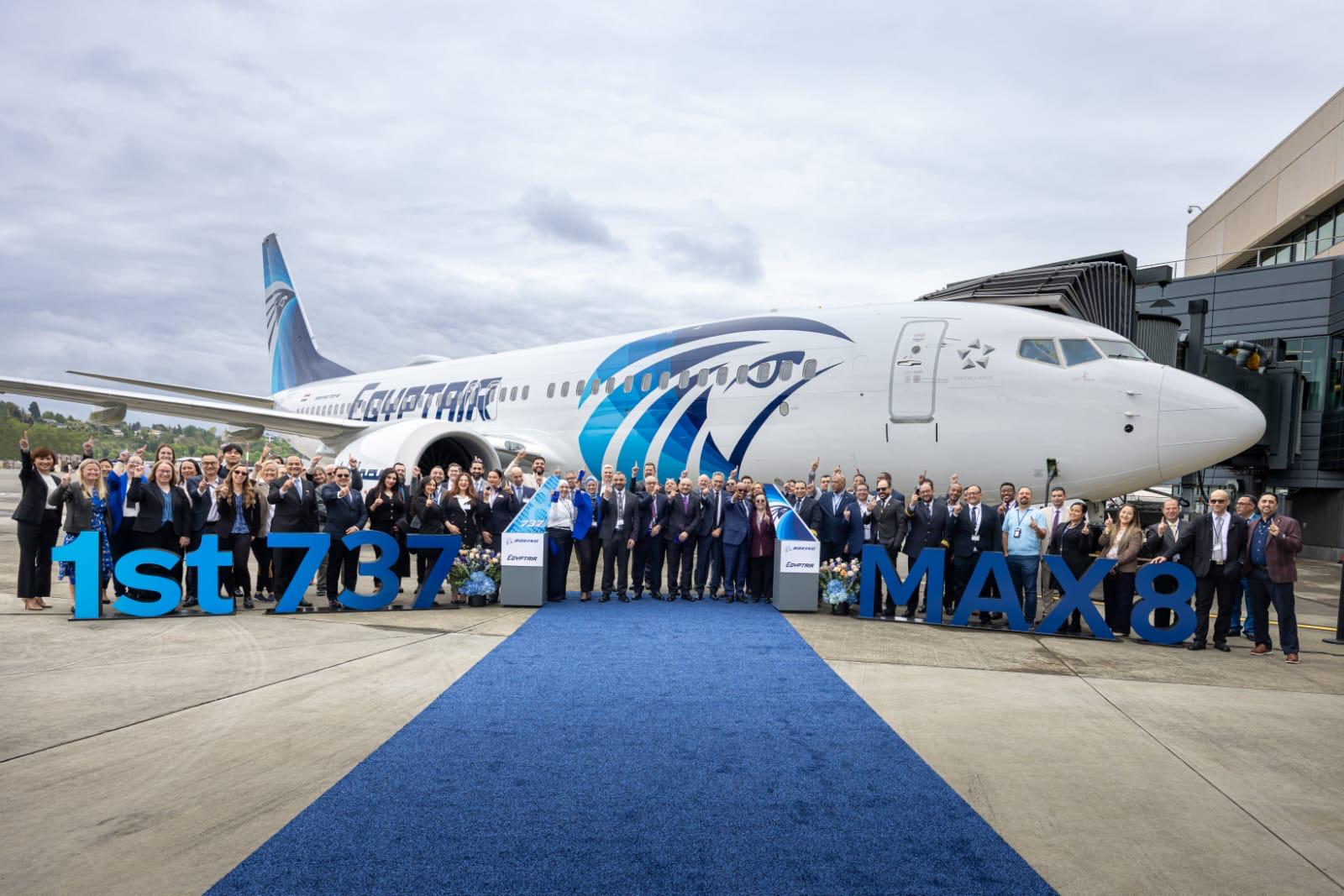 مصر للطيران تتسلّم أولى طائرات بوينج B737-8Max في إطار خطتها للتحديث الشامل لأسطولها الجوي