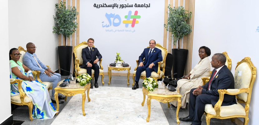 الرئيسان السيسى وماكرون يشهدان افتتاح المقر الجديد لجامعة سنجور بالإسكندرية