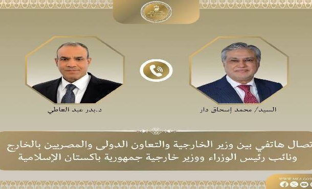 وزير الخارجية يبحث هاتفيا مع نظيره الباكستاني التطورات الإقليمية