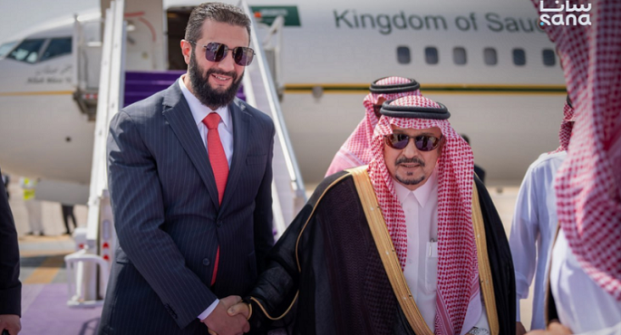 الرئيس السورى الشرع يلتقي ولي العهد السعودي في العاصمة الرياض